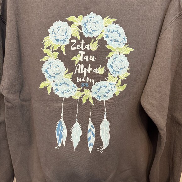 ZTA Zeta Tau Alpha Iota Delta Sorority Towson University Gildan Sweatshirt, Med - Picture 2 of 2